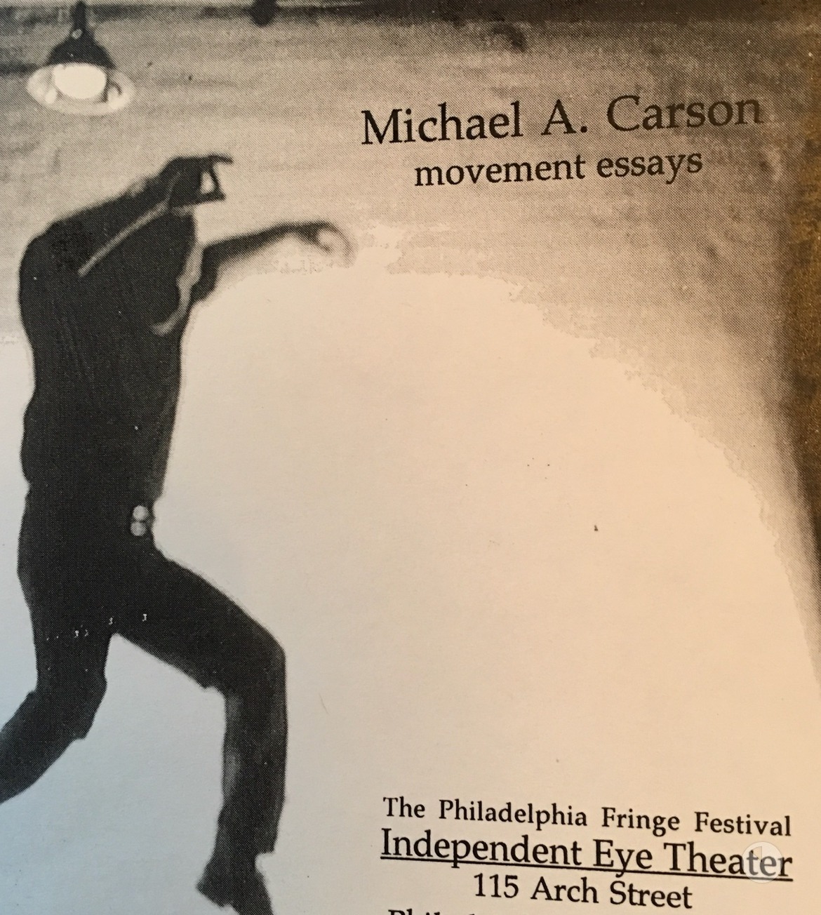 Movement essays flyer for the 1997 Philadelphia Fringe Festival